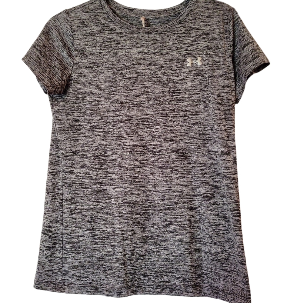Under Armour short sleeve t-shirt, Gray and silver, Heat Gear, Women's size Sm